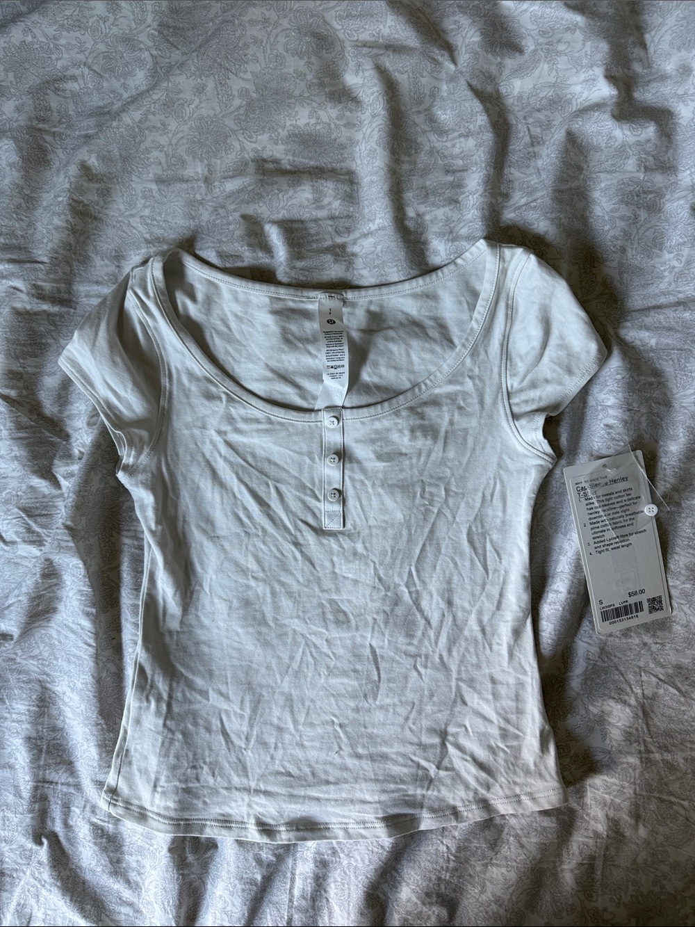 lululemon athletica Cap-Sleeve Henley T-Shirt in White